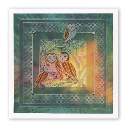 Woodland Owls & Squirrel A5 Square Groovi Plate Set