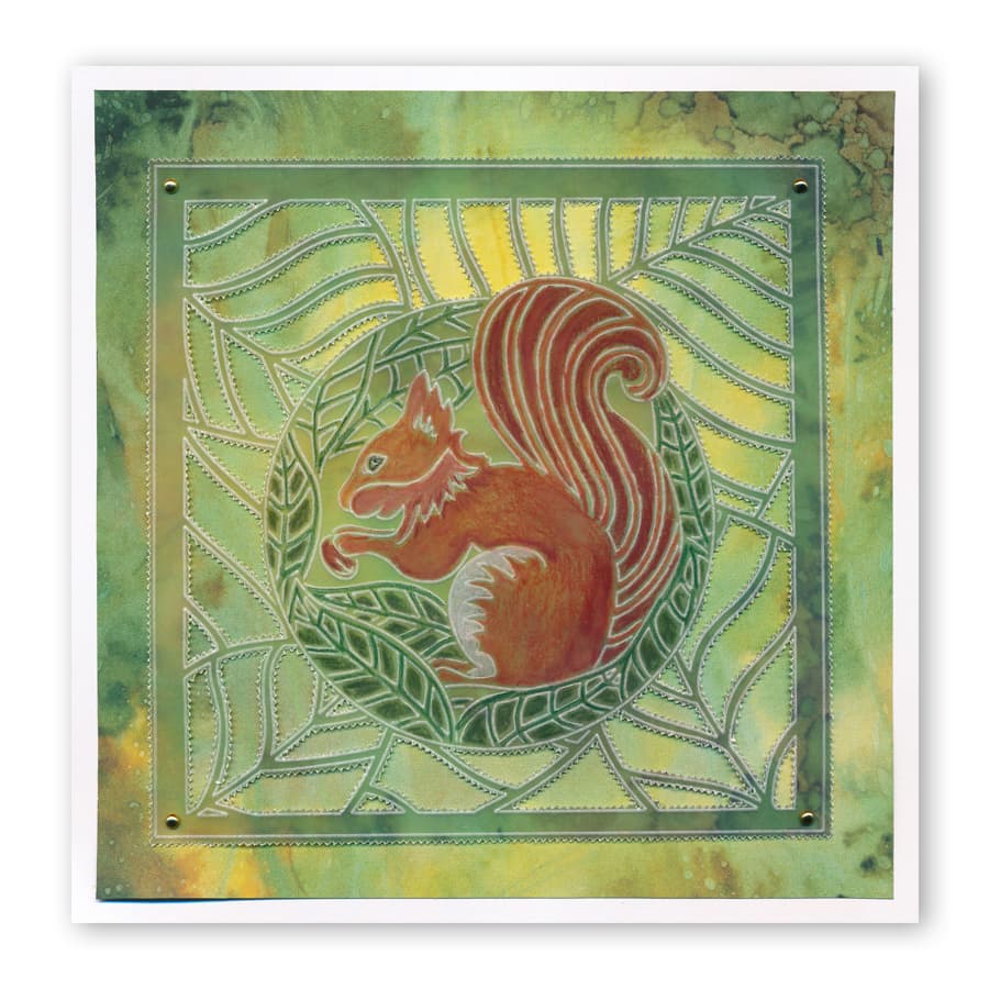 Squirrel Round A5 Square Groovi Plate