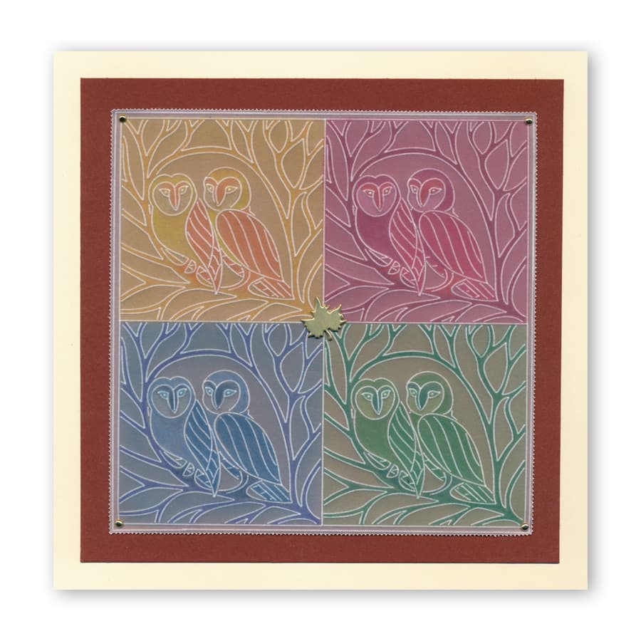 Woodland Owls A5 Square Groovi Plate