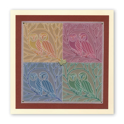 Woodland Owls A5 Square Groovi Plate