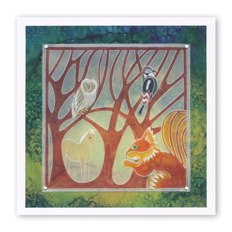 Woodland Owls & Squirrel A5 Square Groovi Plate Set