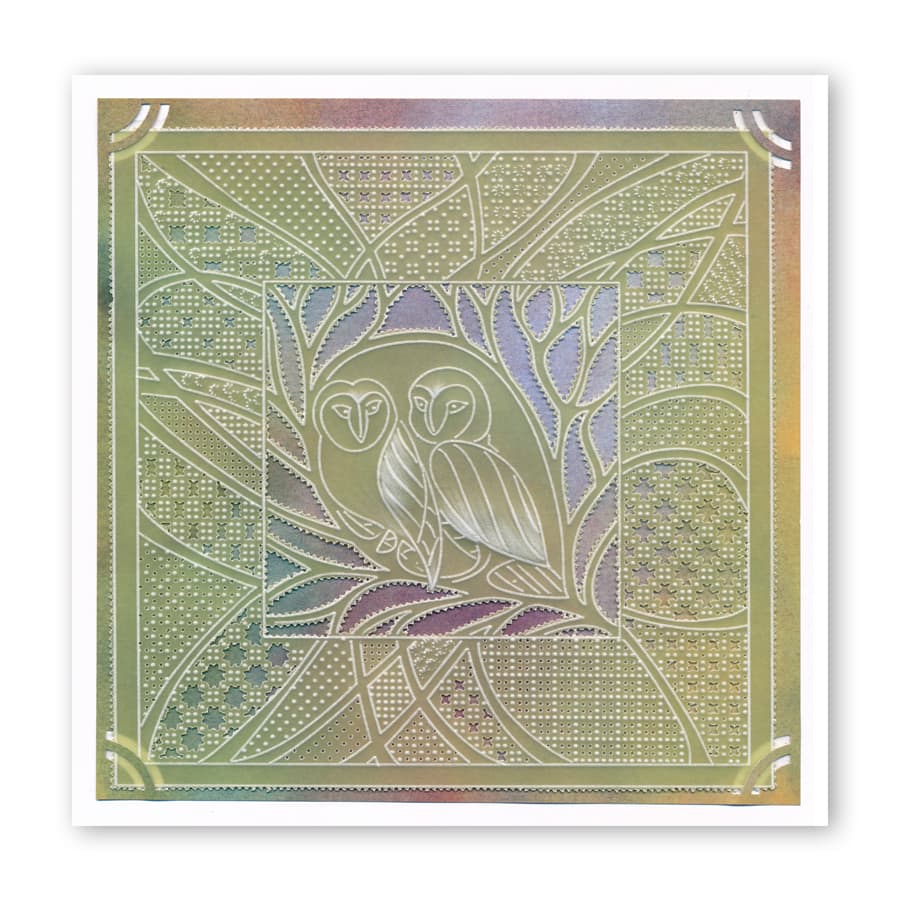 Woodland Owls A5 Square Groovi Plate
