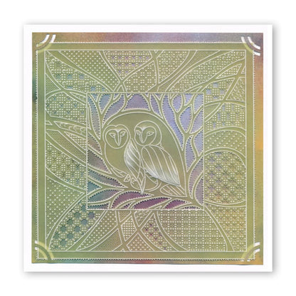 Woodland Owls A5 Square Groovi Plate