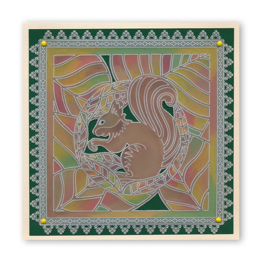 Squirrel Round A5 Square Groovi Plate