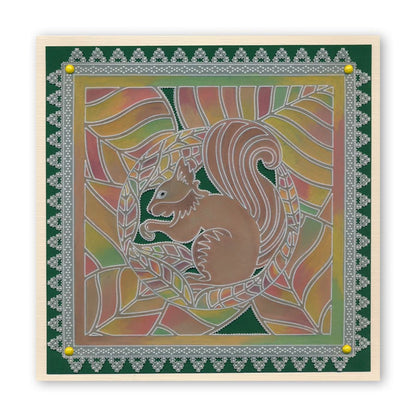 Squirrel Round A5 Square Groovi Plate