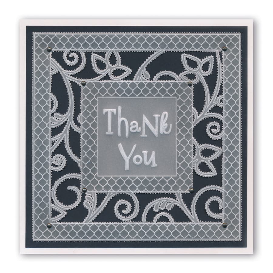 Surprise & Thank You Word Chains Groovi Border Plate