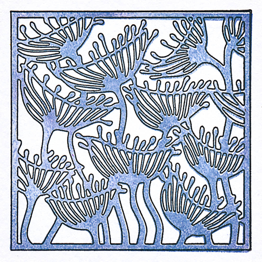 Botanical Queen Anne's Lace & Chinese Lanterns - Two-Way Overlay A5 Square Stamp Set