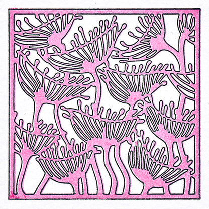 Botanical Queen Anne's Lace & Chinese Lanterns - Two-Way Overlay A5 Square Stamp Set