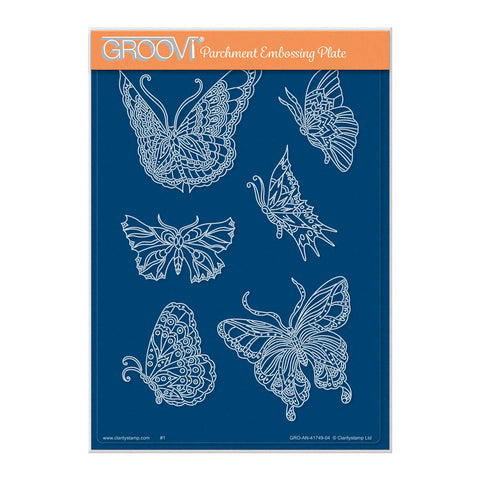 Cherry's Butterflies & Moths A5 Groovi Plate - Set 2
