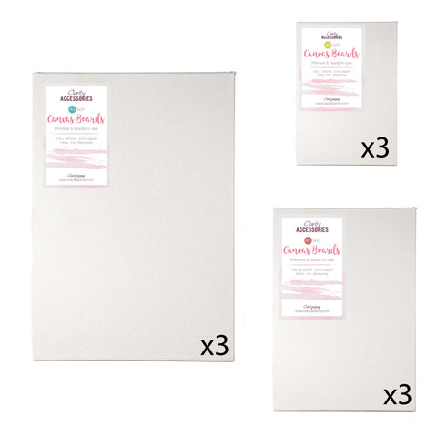 Rectangle Canvas Boards - Set of 9 (A6, A5, A4)