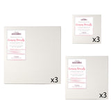 Square Canvas Boards - Set of 9 (4" x 4", 6" x 6", 8" x 8")