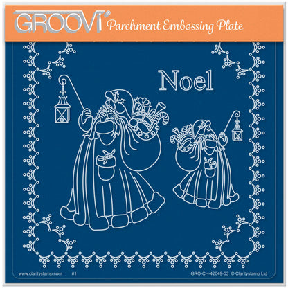 Linda's Father Christmas - Christmas Treasures (Set 3) A5 Square Groovi Plate