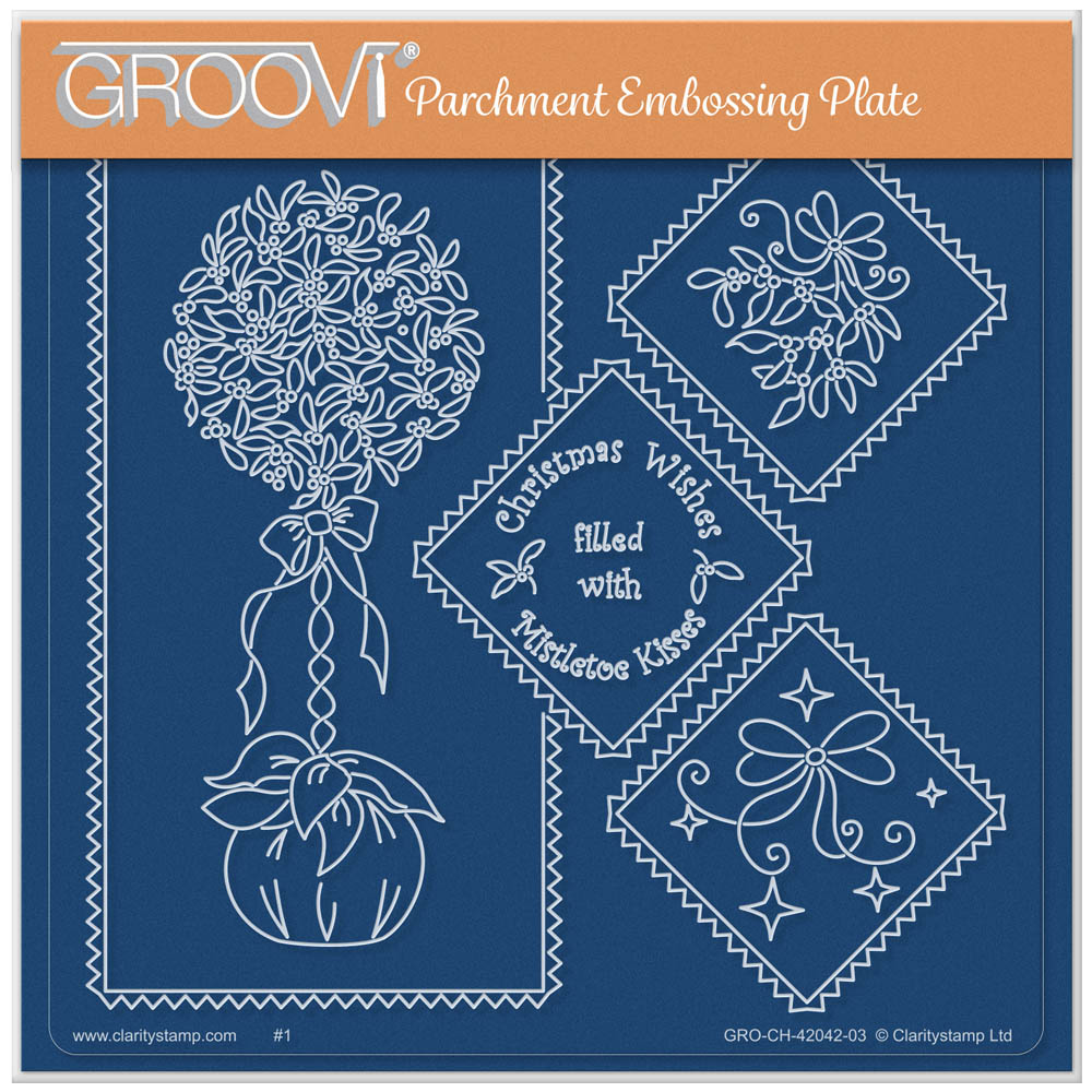 Linda's Festive Topiary - Christmas Treasures (Set 4) A5 Square Groovi Plate