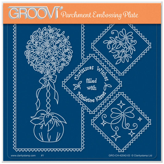 Linda's Festive Topiary - Christmas Treasures A5 Square Groovi Plate