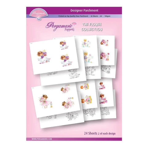 A4 Parchment Poppets - Flower Collection - Artwork by Marina Fedotova