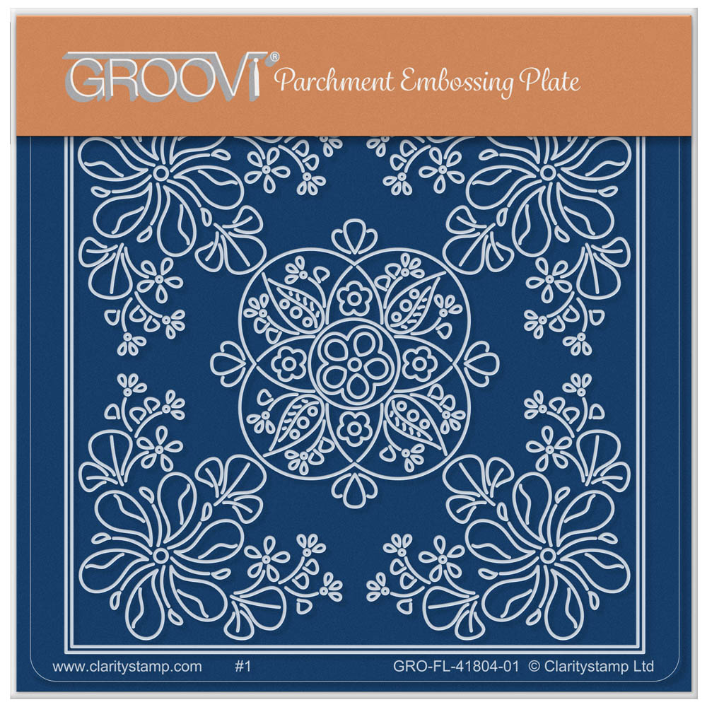 Tina's Flowerette Petal Parchlet A6 Square Groovi Plate