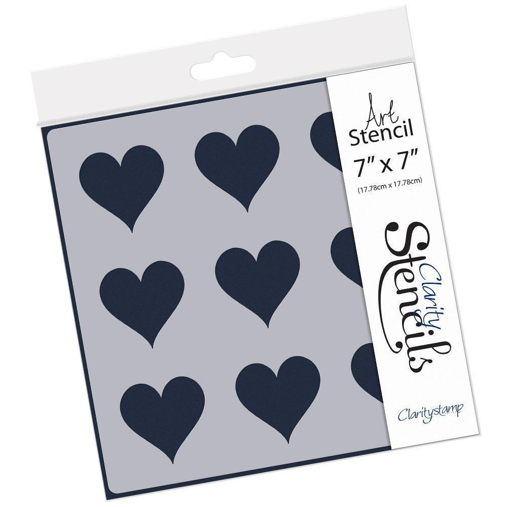 Framework Hearts 7" x 7" Stencil
