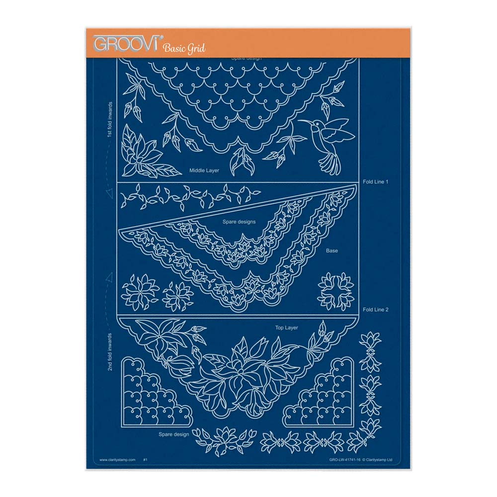 Linda's It's a Wrap! Part 3 - Hummingbird & Magnolia Trifold A4 Groovi Plate