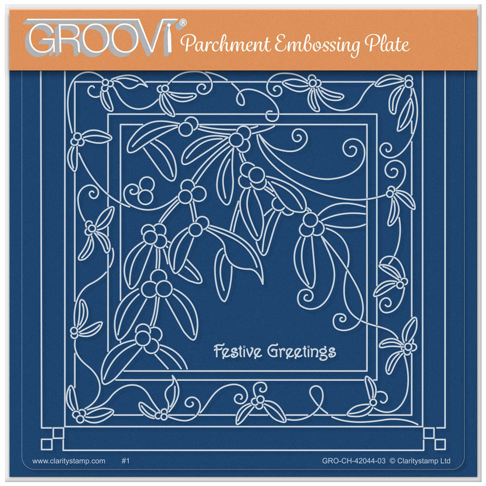 Linda's Mistletoe Swirls - Christmas Treasures A5 Square Groovi Plate