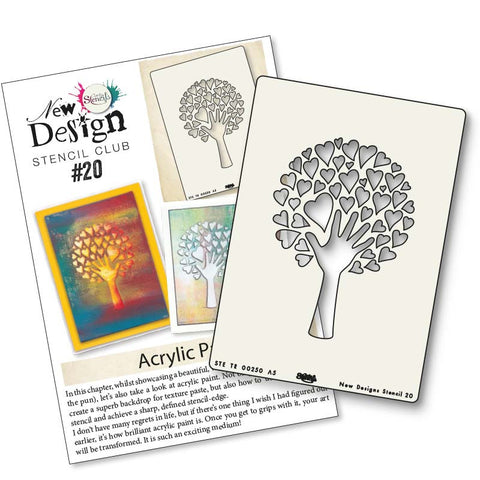 New Design Stencil Club Back Issue -20- Love Tree