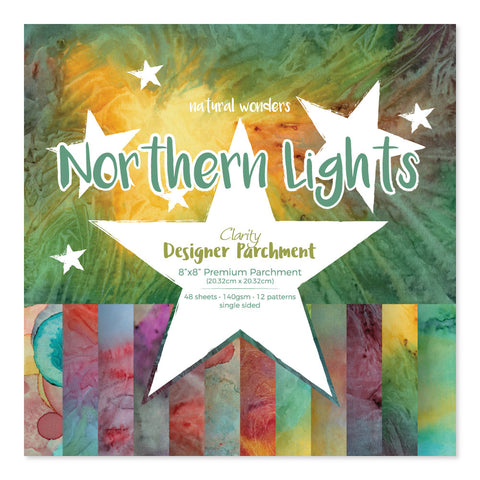 Northern Lights Designer Parchment Pack 8" x 8"
