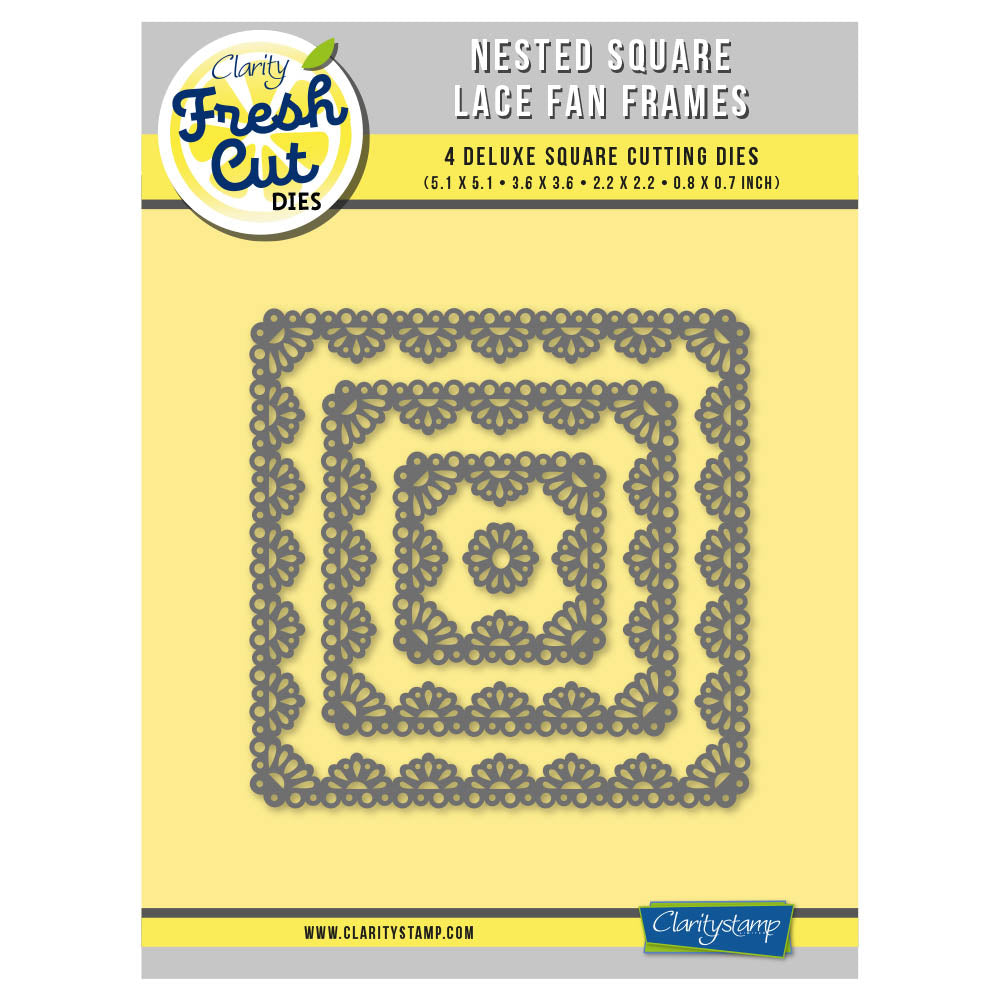 Nested Square Lace Fan Frames Fresh Cut Die Set