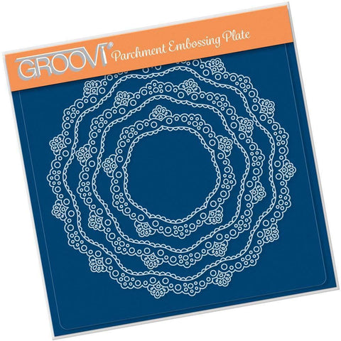 Nested Circles Lace Doily Frames A5 Square Groovi Plate