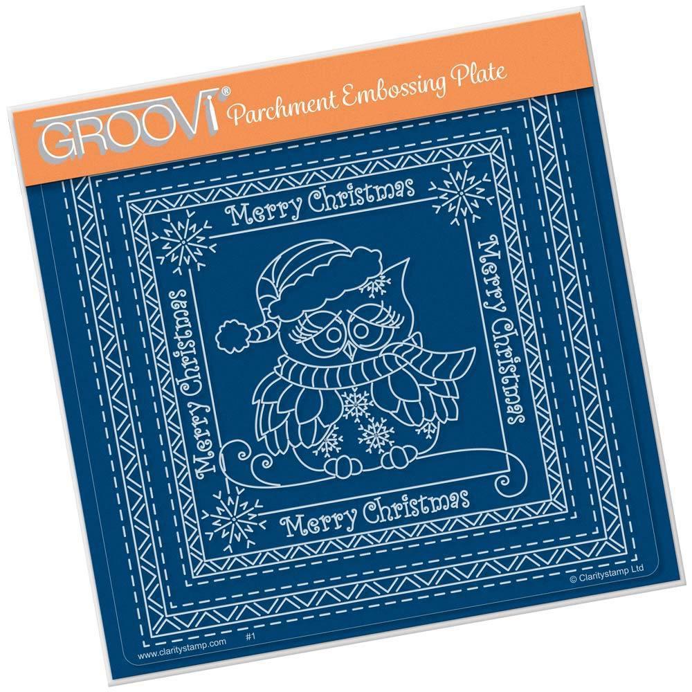 Linda's Christmas Snowflake Owl A5 Square Groovi Plate