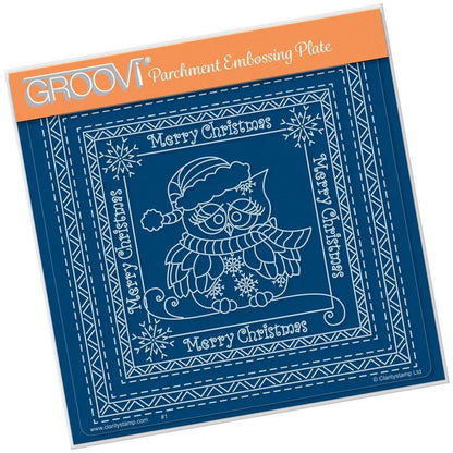 Linda's Christmas Snowflake Owl A5 Square Groovi Plate