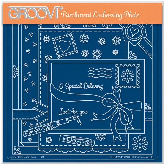 Linda's Special Delivery - Easy Layout A5 Square Groovi Plate (Set 1)