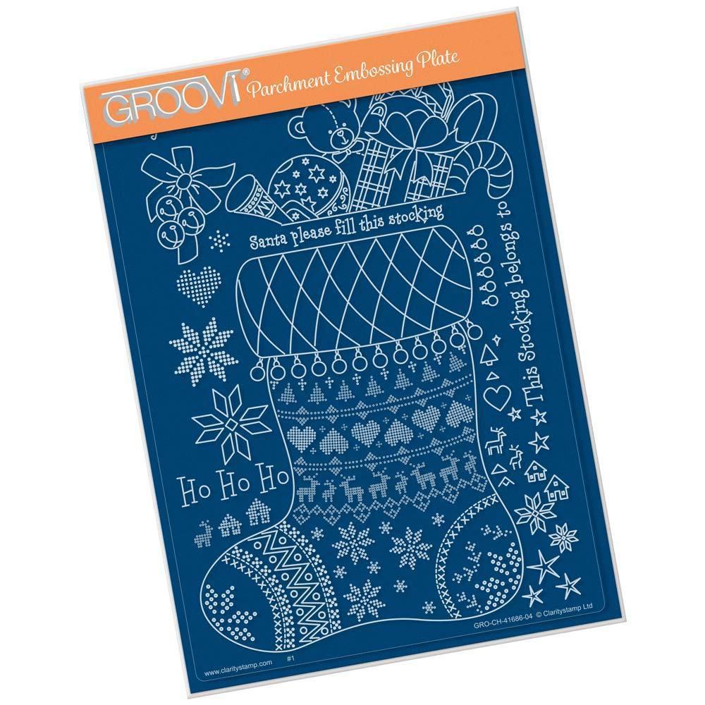 Linda's Stocking A5 Groovi Plate