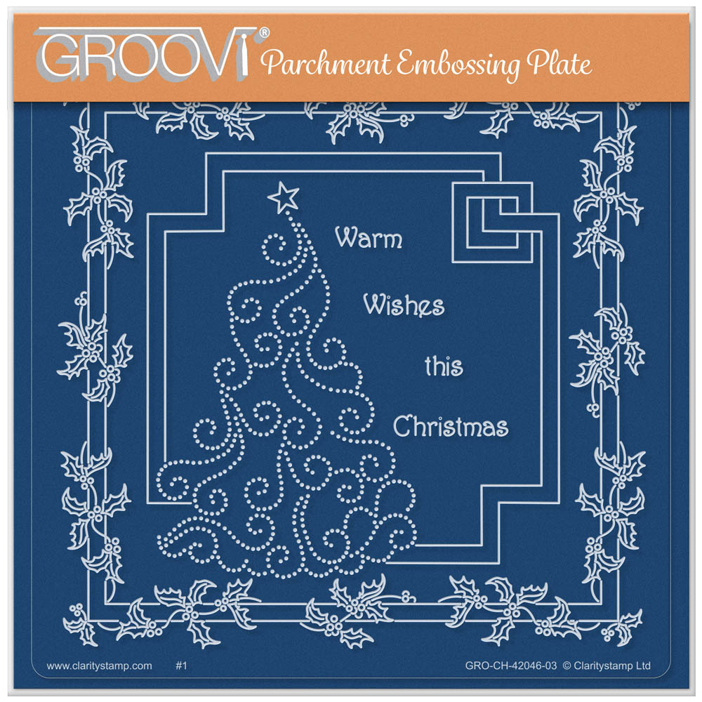Linda's Swirly Christmas Tree - Christmas Treasures A5 Square Groovi Plate