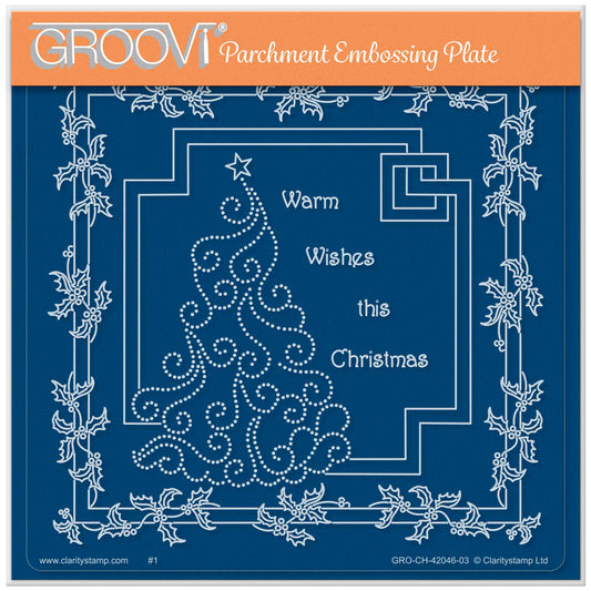 Linda's Swirly Christmas Tree - Christmas Treasures A5 Square Groovi Plate