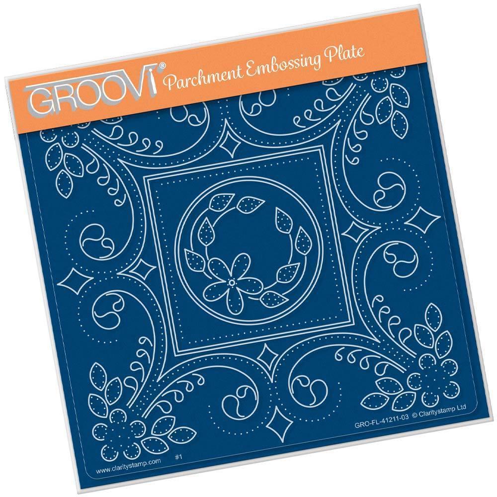 Tina's Embroidery Daisy A5 Square Groovi Plate