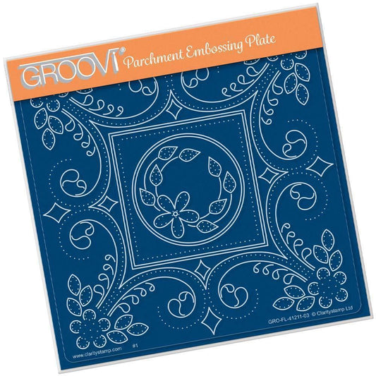 Tina's Embroidery Daisy A5 Square Groovi Plate