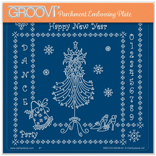 Linda's New Year Party - Christmas Treasures A5 Square Groovi Plate