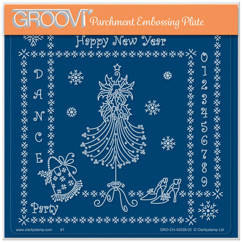 Linda Williams' New Year Party - Christmas Treasures A5 Square Groovi Plate