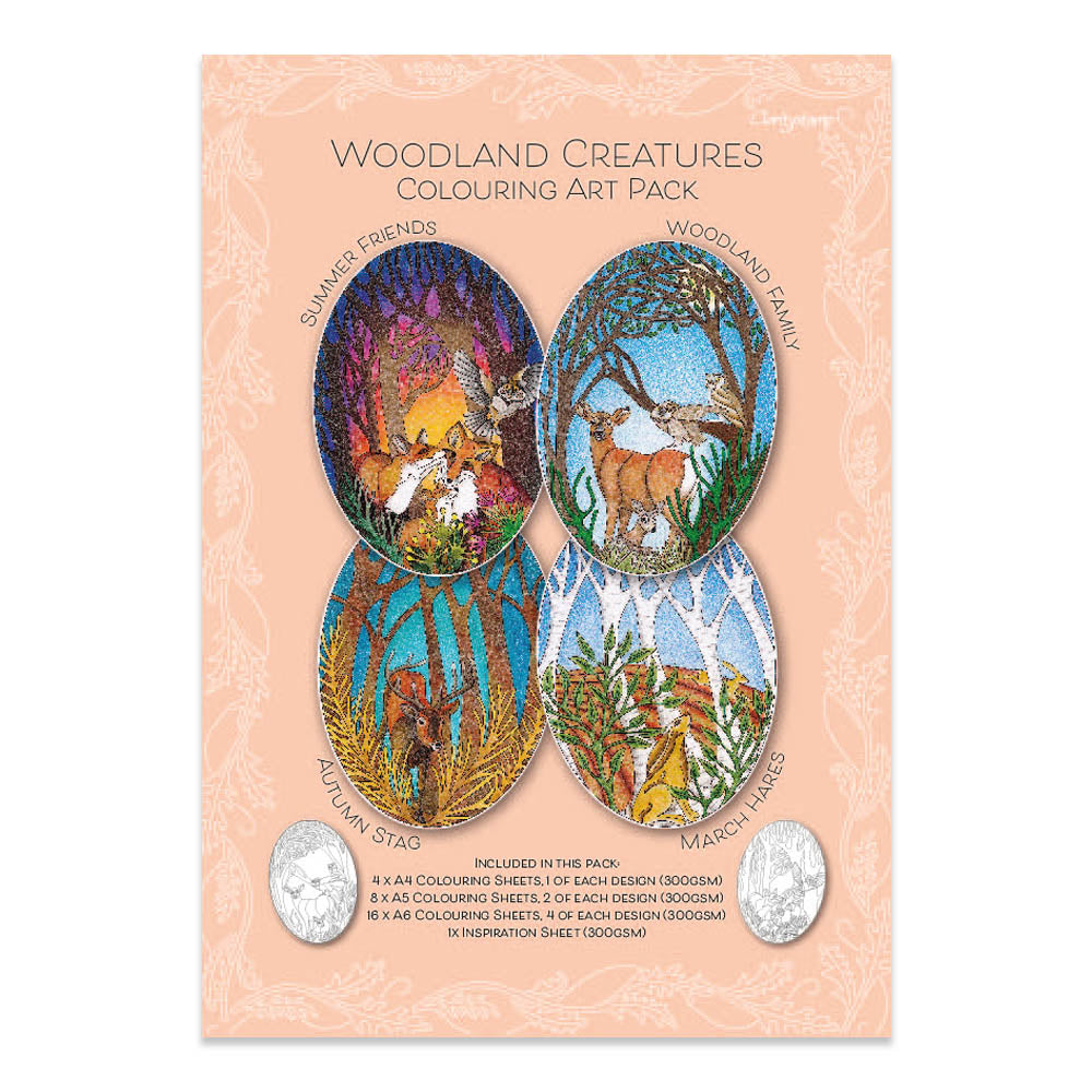 Woodland Creatures A4 Colouring Art Pack