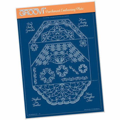 Linda's It's a Wrap! Part 1 - Hexagonal Flourish Lace Gatefold A4 Groovi Plate